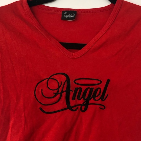 90s Red ‘Angel’ Baby Tee - Picture 2 of 6
